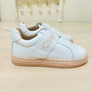 CHLOÉ Baby White Leather Lauren Sneakers